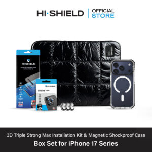 [iPhone17] HI-SHIELD 3D Triple Strong Max Box Set [BS3] - ฟิล์มกระจก ฟิล์มกล้อง เคสกันกระแทก 3 ม. [แถมชุดติดตั้ง]