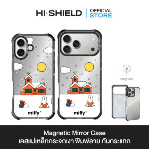 HI-SHIELD Magnetic Mirror Case รุ่น Miffy MF016 - เคสแม่เหล็กกระจกเงากันกระแทก [iPhone17]
