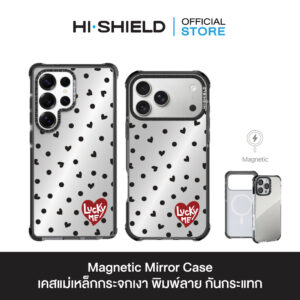 HI-SHIELD Magnetic Mirror Case รุ่น Polka Dot S189 - เคสแม่เหล็กกระจกเงากันกระแทก [iPhone15/iPhone16/iPhone17/S25Ultra]