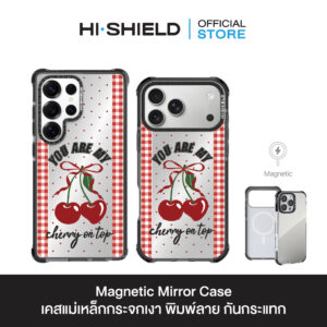 HI-SHIELD Magnetic Mirror Case รุ่น Polka Dot S190 - เคสแม่เหล็กกระจกเงากันกระแทก [iPhone15/iPhone16/iPhone17/S25Ultra]