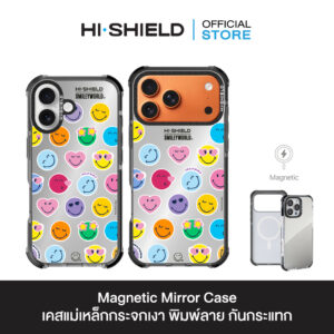 HI-SHIELD Magnetic Mirror Case รุ่น Smiley SW003 - เคสแม่เหล็กกระจกเงากันกระแทก [iPhone17]