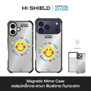 HI-SHIELD Magnetic Mirror Case รุ่น Smiley SW004 - เคสแม่เหล็กกระจกเงากันกระแทก [iPhone17]