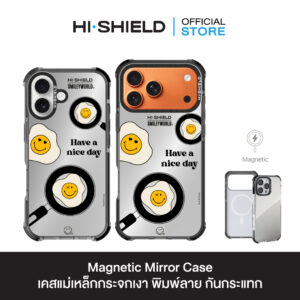 HI-SHIELD Magnetic Mirror Case รุ่น Smiley SW021 - เคสแม่เหล็กกระจกเงากันกระแทก [iPhone17]