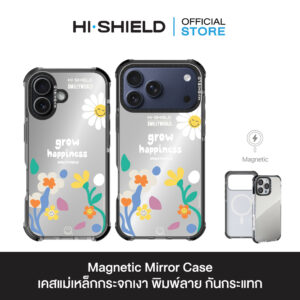 HI-SHIELD Magnetic Mirror Case รุ่น Smiley SW024 - เคสแม่เหล็กกระจกเงากันกระแทก [iPhone17]