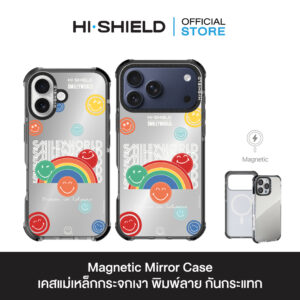 HI-SHIELD Magnetic Mirror Case รุ่น Smiley SW033 - เคสแม่เหล็กกระจกเงากันกระแทก [iPhone17]
