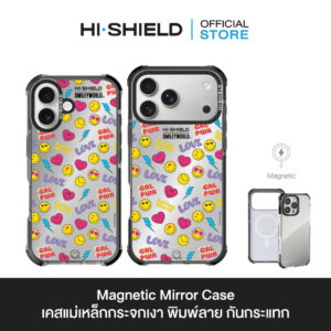 HI-SHIELD Magnetic Mirror Case รุ่น Smiley SW034 - เคสแม่เหล็กกระจกเงากันกระแทก [iPhone17]