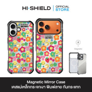 HI-SHIELD Magnetic Mirror Case รุ่น Smiley SW036 - เคสแม่เหล็กกระจกเงากันกระแทก [iPhone17]