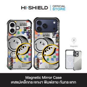 HI-SHIELD Magnetic Mirror Case รุ่น Smiley SW022 - เคสแม่เหล็กกระจกเงากันกระแทก [iPhone17]
