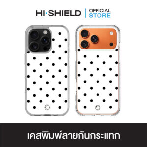 HI-SHIELD เคสใสกันกระแทก iPhone รุ่น Polkadot S206 [เคส iPhone17,iPhone16,iPhone15,iPhone14,iPhone13,iPhone12]