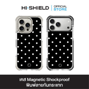HI-SHIELD Magnetic Shockproof Case รุ่น Polkadot S207 [iPhone17/iPhone16/iPhone15/iPhone14] - เคสแม่เหล็ก