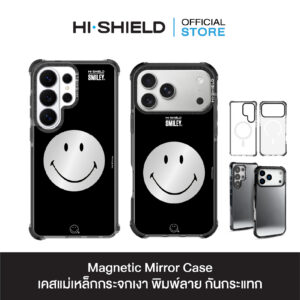 HI-SHIELD Magnetic Mirror Case รุ่น Smiley SL004 - เคสแม่เหล็กกระจกเงากันกระแทก [iPhone15/16/17/S25/S26Ultra]