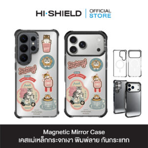 HI-SHIELD Magnetic Mirror Case รุ่น Mofusand FS006 - เคสแม่เหล็กกระจกเงากันกระแทก [iPhone15/16/17/18/S25/S26Ultra]