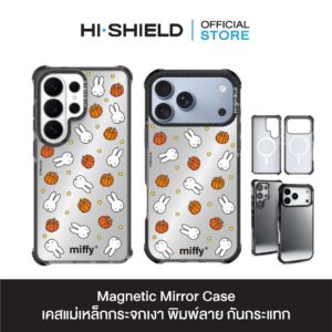 HI-SHIELD Magnetic Mirror Case รุ่น Miffy MF034 - เคสแม่เหล็กกระจกเงากันกระแทก [iPhone15/iPhone16/iPhone17/iPhone18/S25Ultra/S26Ultra]
